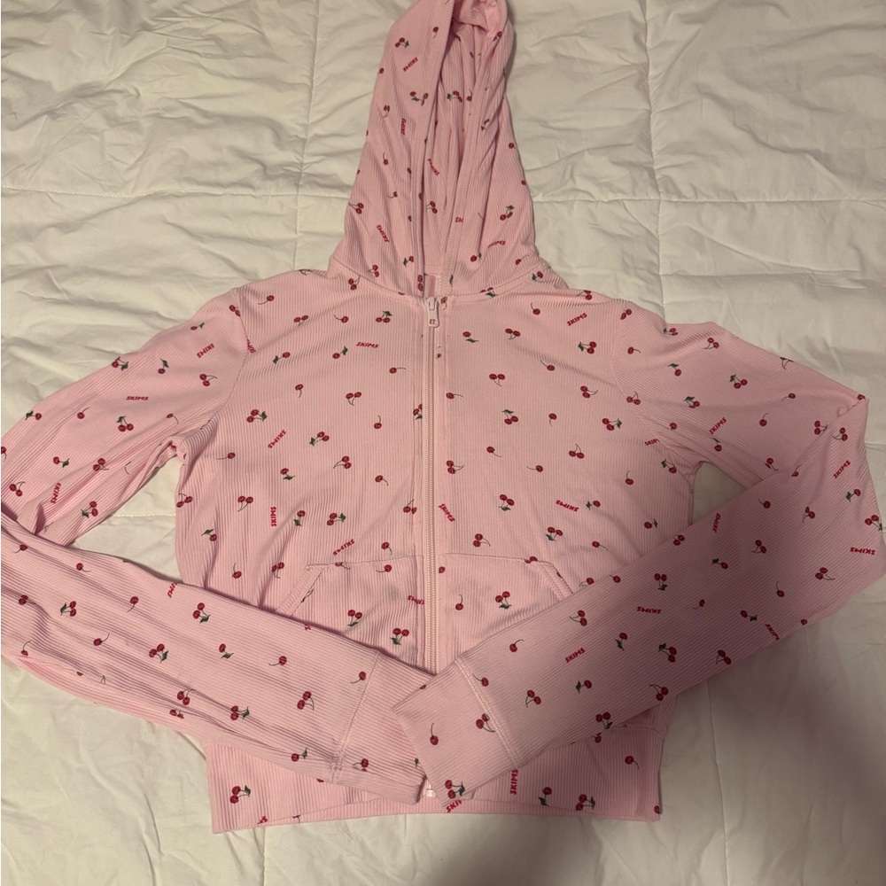 SKIMS Cherry Blossom Zip Up Hoodie - Medium